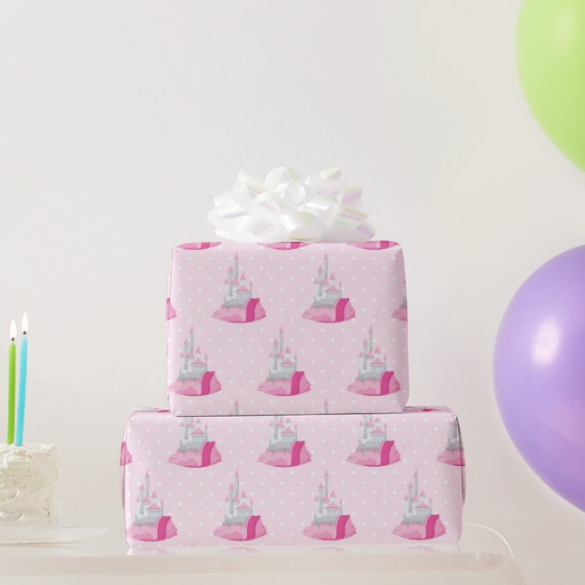 Pink Castle Pattern  Wrapping Paper (Party Gifts)