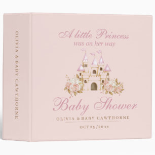 Pink Castle Princess Baby Shower  3 Ring Binder