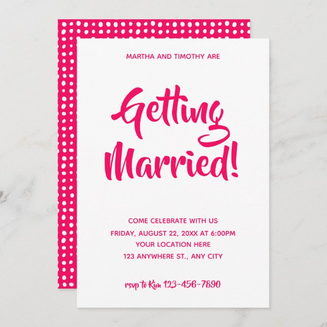 Pink Casual Script | Engagement Party Invitation (Front/Back)