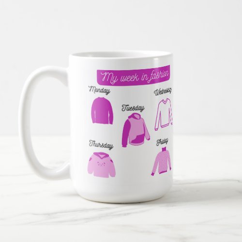 Pink casual week in fashion working from home coffee mug