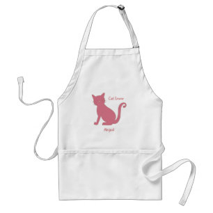 Pink Cat Adult Apron