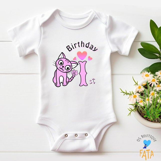 Pink cat baby bodysuit (Creator Uploaded)