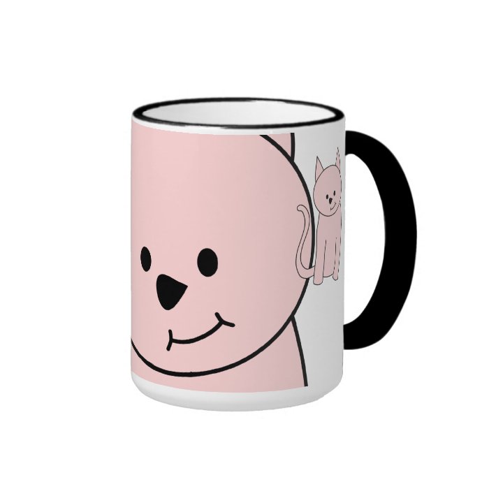 Pink Cat Cartoon Coffee Mugs