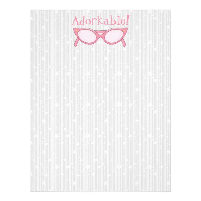 Pink Cat Eye Glasses   Personalize It Letterhead Template