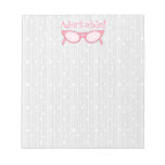 Pink Cat Eye Glasses - Personalize It Notepad at Zazzle