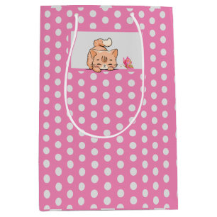 Pink cat gift bag