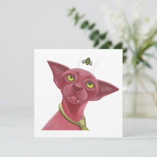 Pink Cat Holiday Card