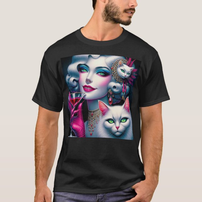 Pink Cat Lady T-Shirt (Front)