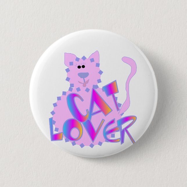 Pink Cat Lover Tshirts and Gifts Pinback Button (Front)