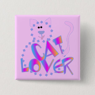 Pink Cat Lover Tshirts and Gifts Pinback Button