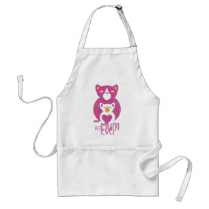 Pink cat mom adult apron