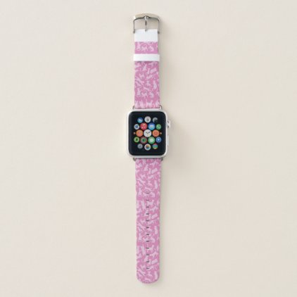 Pink Cat Pattern Apple Watch Band