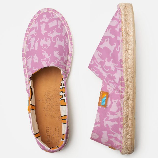 Pink Cat Pattern Espadrilles (Side)