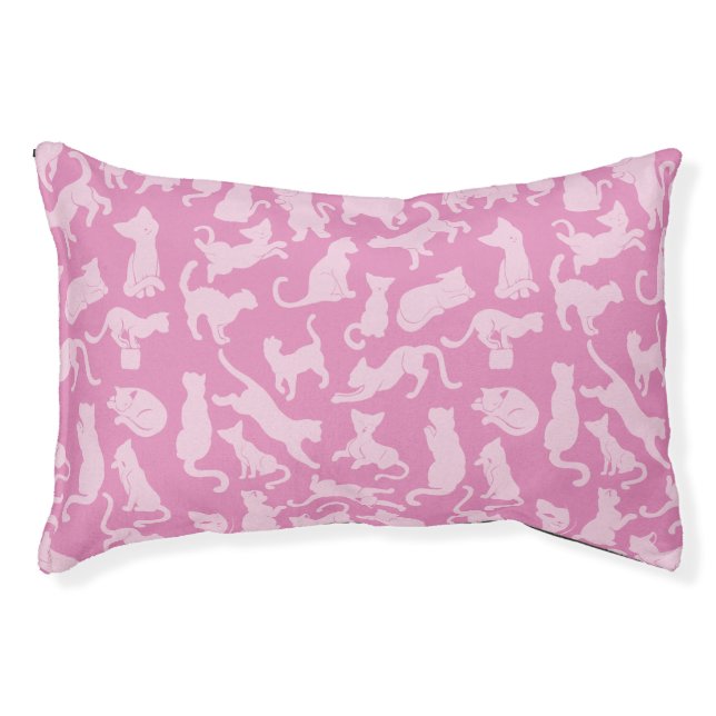 Pink Cat Pattern Pet Bed (Front)
