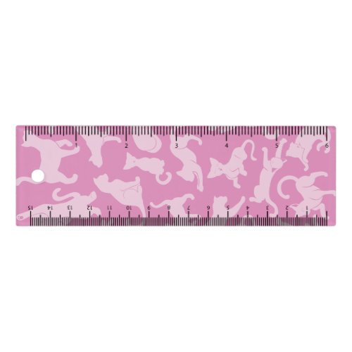 Pink Cat Pattern Ruler