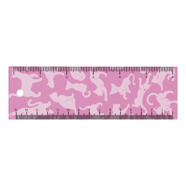 Pink Cat Pattern Ruler (Front)