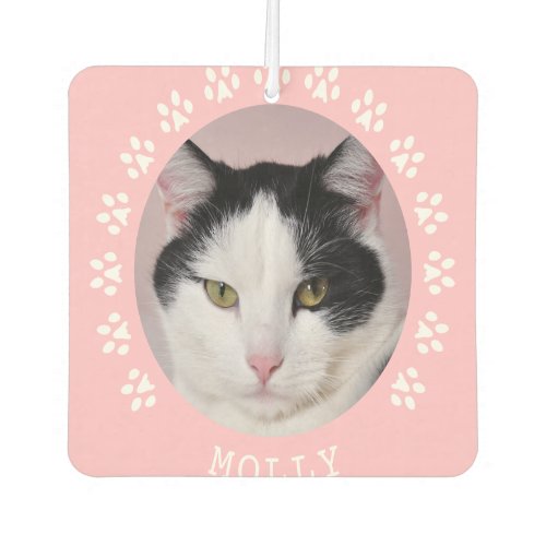 Pink Cat Paw Prints Frame Pet Photo Air Freshener