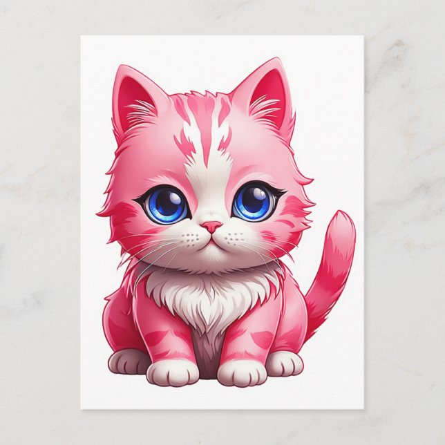 Pink Cat Postcard (Front)