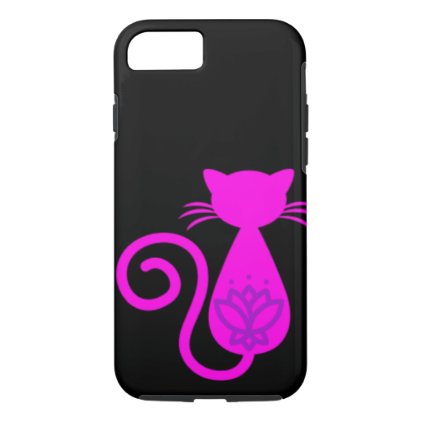 Pink Cat silhouette iPhone 8/7 Case