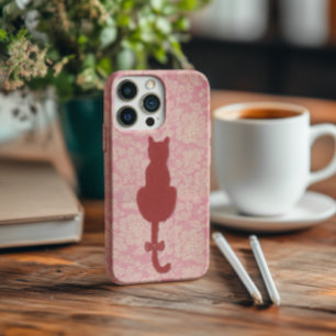 Pink Cat Silhouette Phone Case