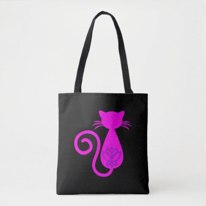 Pink Cat silhouette Tote Bag