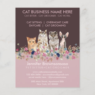Pink Cat Sitting Service Flyer