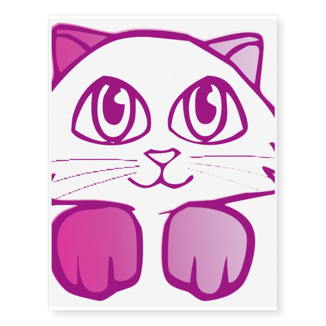 Pink Cat Temporary Tattoos (Front)