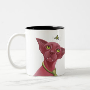 Pink Cat Two-Tone Coffee Mug