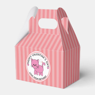 Pink Cat Valentine Favor Boxes