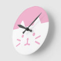 Pink Cat Wall Clock | Zazzle