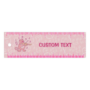 Pink Cat with Violin 6 inch Ruler