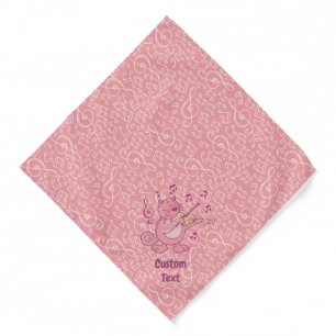 Pink Cat with Violin Bandana