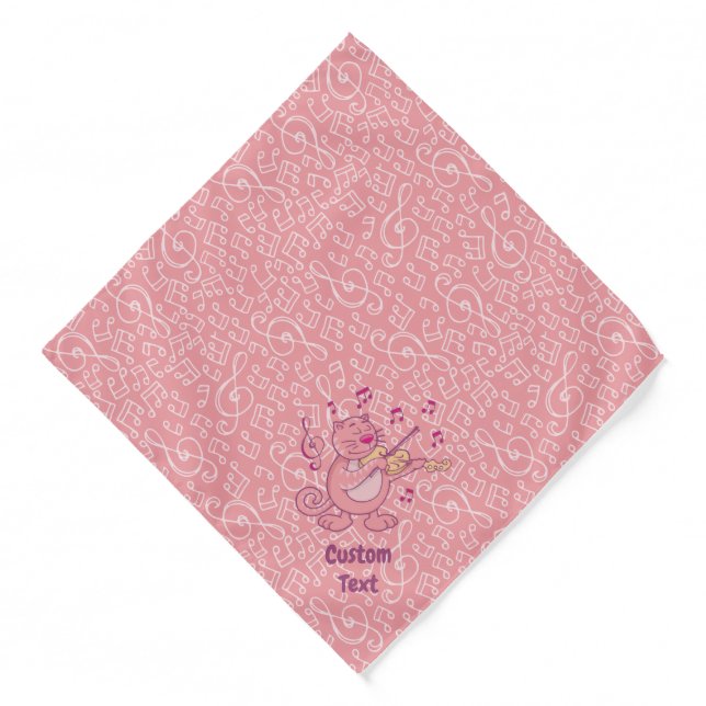 Pink Cat with Violin Bandana (Front)