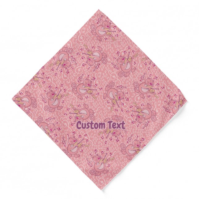 Pink Cat with Violin Bandana (Front)