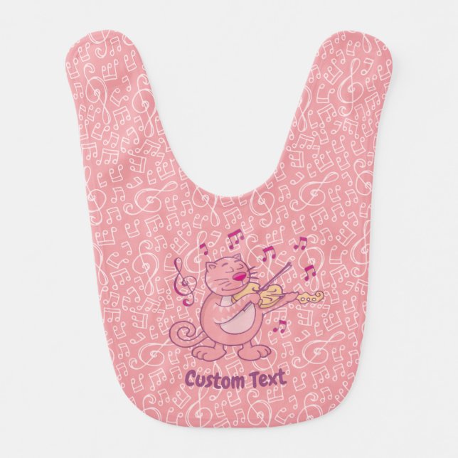 Pink Cat with Violin Bib (Front)