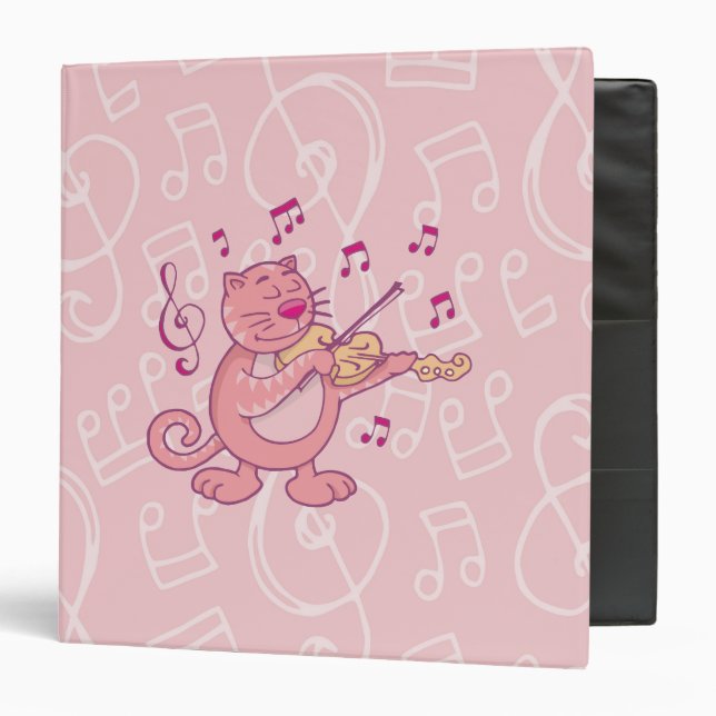 Pink Cat with Violin Binder (Front/Inside)