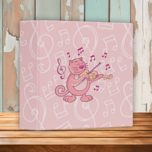 Pink Cat with Violin Binder