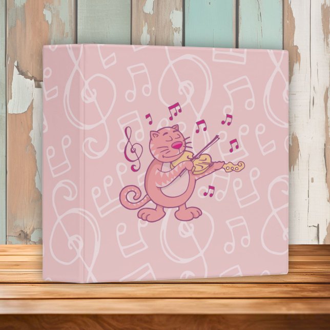Pink Cat with Violin Binder (Creator Uploaded)
