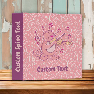 Pink Cat with Violin Binder