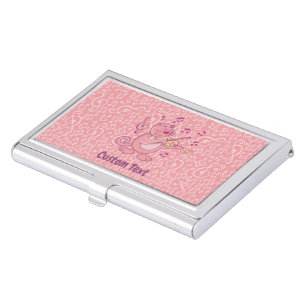 Pink Cat with Violin Business Card Case