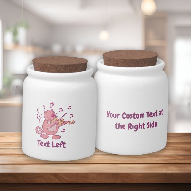 Pink Cat with Violin Candy Jar (Creator Uploaded)