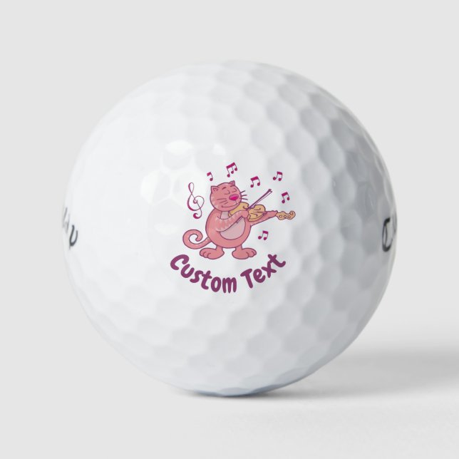Pink Cat with Violin Golf Balls (Front)