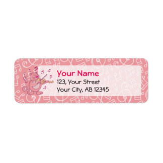 Pink Cat with Violin Label