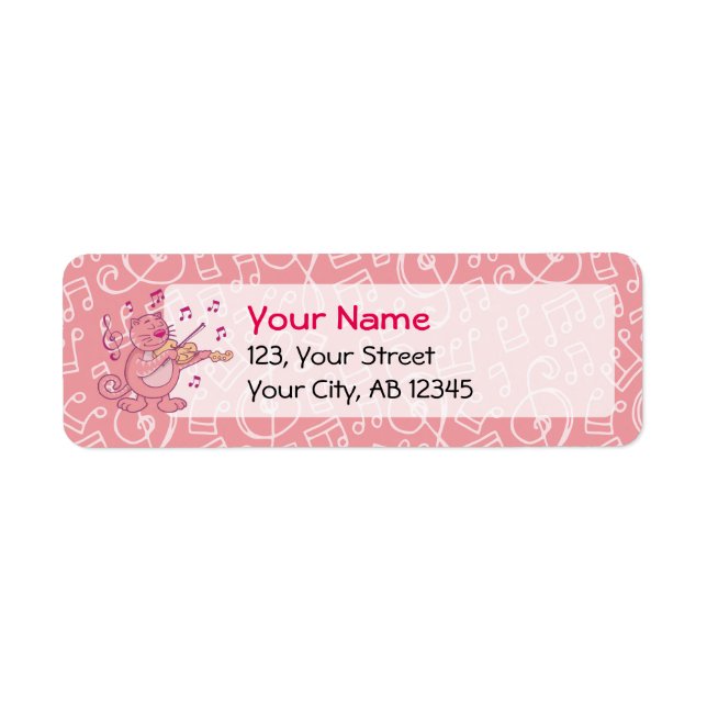 Pink Cat with Violin Label (Front)