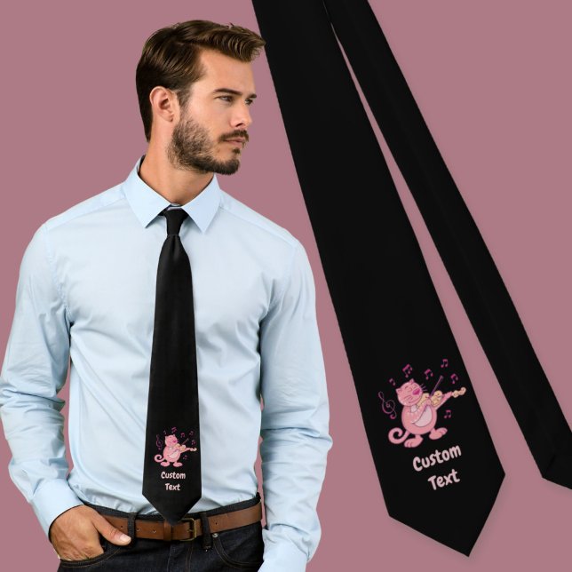 Pink Cat with Violin Neck Tie (Creator Uploaded)