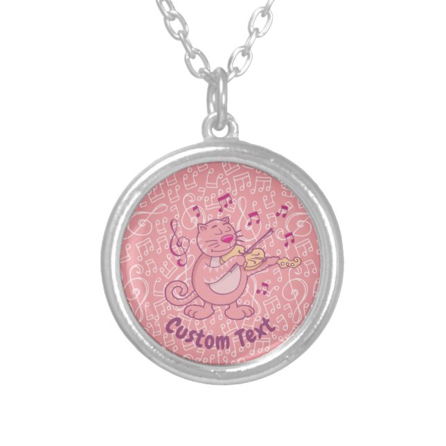 Pink Cat with Violin Necklace (Front)