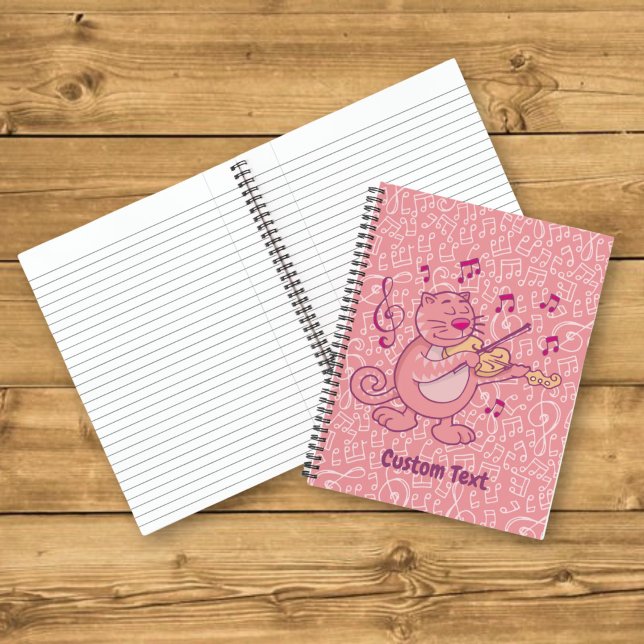 Pink Cat with Violin Notebook (Creator Uploaded)