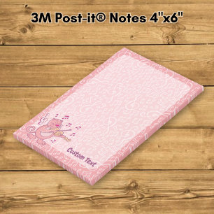Pink Cat with Violin Post-it Notes
