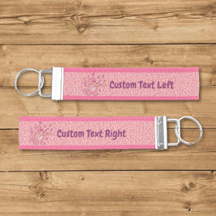 Pink Cat with Violin Wrist Keychain