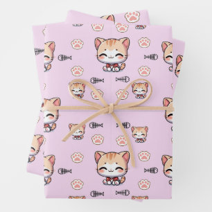 Pink Cat Wrapping Paper